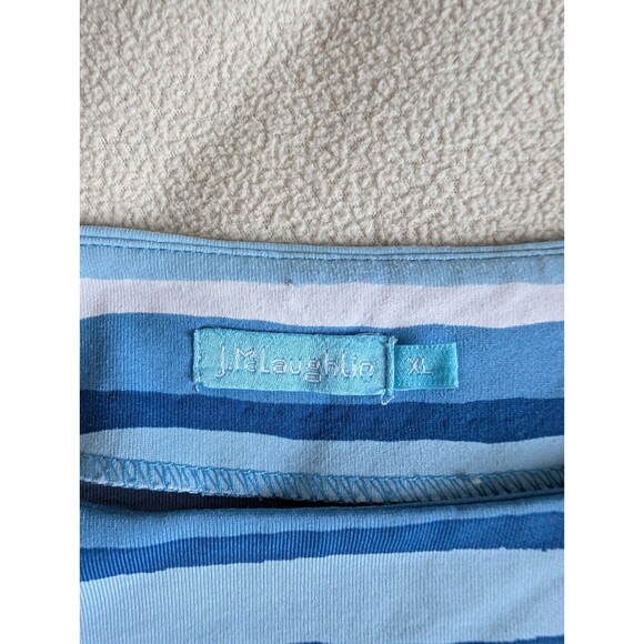 J. McLaughlin Wavesong Blue Striped Catalina Cloth Top Blouse Shirt Size XXL - Picture 3 of 7